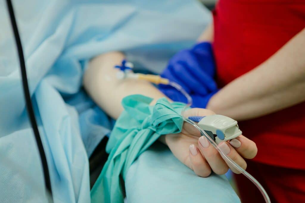 A patient in one of many hospitals needing nurses