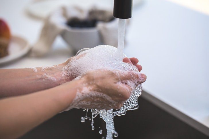 Photo of hand washing to protect against the Delta variant